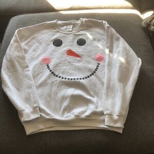 Gildan Large White Preloved Christmas Sweater